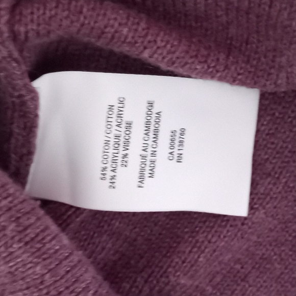 Reitmans Purple V Neck Sweater Xsmall - Picture 7 of 7